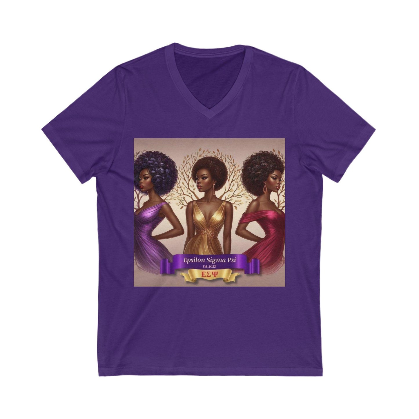 Empowered Sisterhood V-Neck Tee | Celebration Shirt, Fashion Tee, Unique Gift, Empowerment Wear, Black Girl Magic
