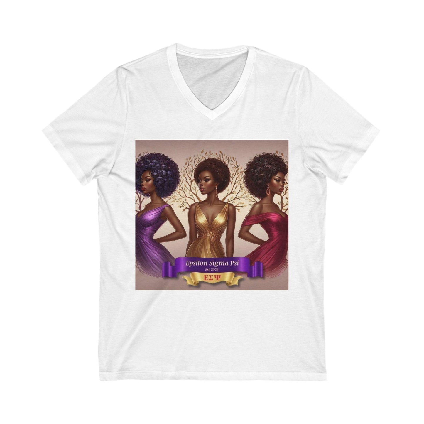 Empowered Sisterhood V-Neck Tee | Celebration Shirt, Fashion Tee, Unique Gift, Empowerment Wear, Black Girl Magic